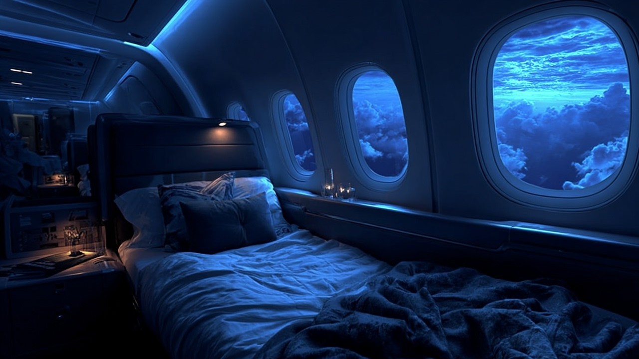 Airplane Cabin White Noise | 10 Hours of Calm Jet Engine Sound for Sleeping, Study and Relaxation