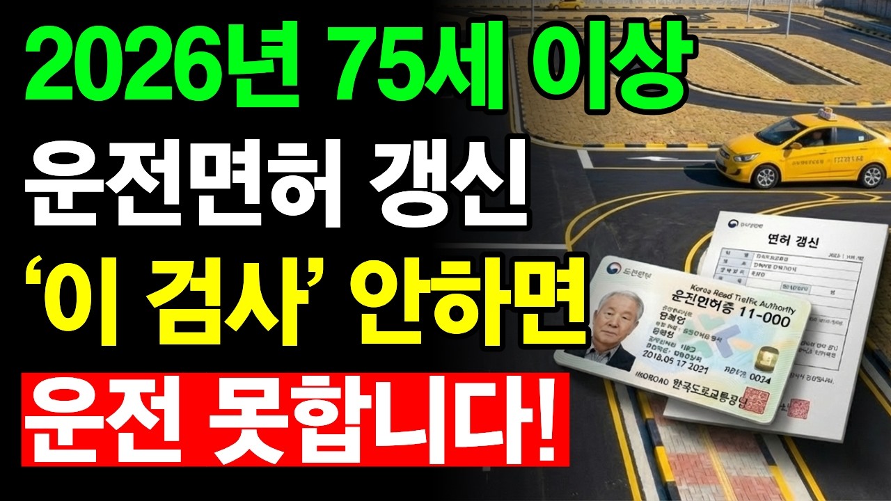 긴급 확인 | 2026년 75세 이상 운전면허 갱신｜‘이 검사’ 안하면 운전 못합니다 | 인지능력진단 검사 필수!