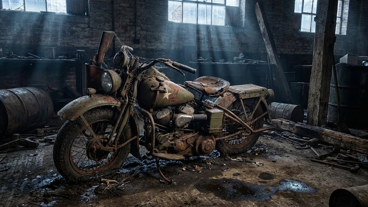 Silent ASMR Motorcycle Restoration | 1942 Harley-Davidson WLA “Liberator” WWII Bike