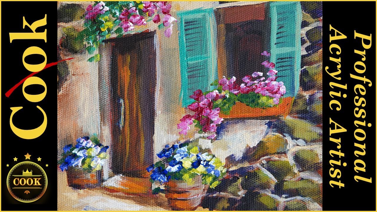 Tucson Window Box Acrylic Painting Tutorial for Beginner and Advanced Artists with Ginger Cook