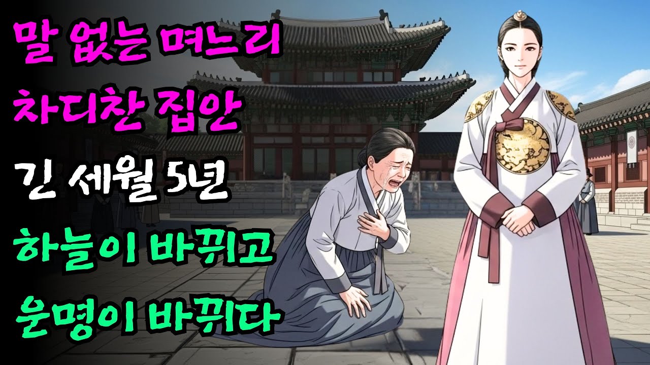 벙어리라며 며느리를 구박한 시어머니, 5년 뒤 말문 트인 며느리가 정경부인이 되어 나타나자 무릎 꿇고 오열 | 야담 옛날이야기 민담 설화 수면동화