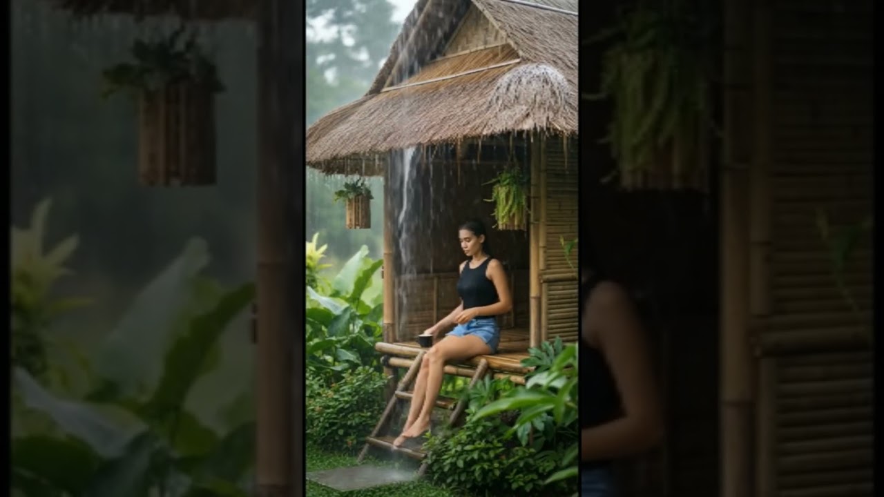 ASMR Rainy Afternoon in Bamboo House &ndash; Natural Calm Sounds #asmrrain