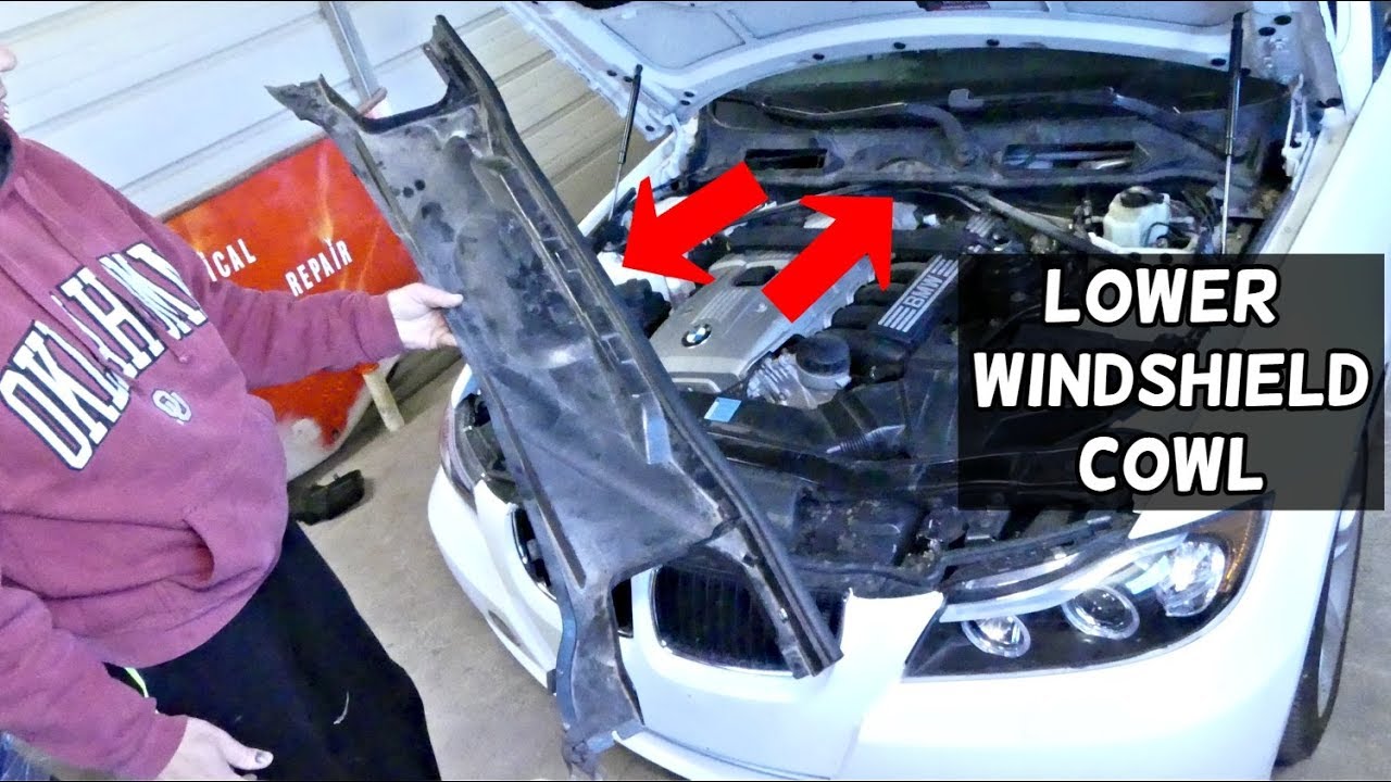 WINDSHIELD COWL TRIM REMOVAL BMW E90 E91 E92 E93