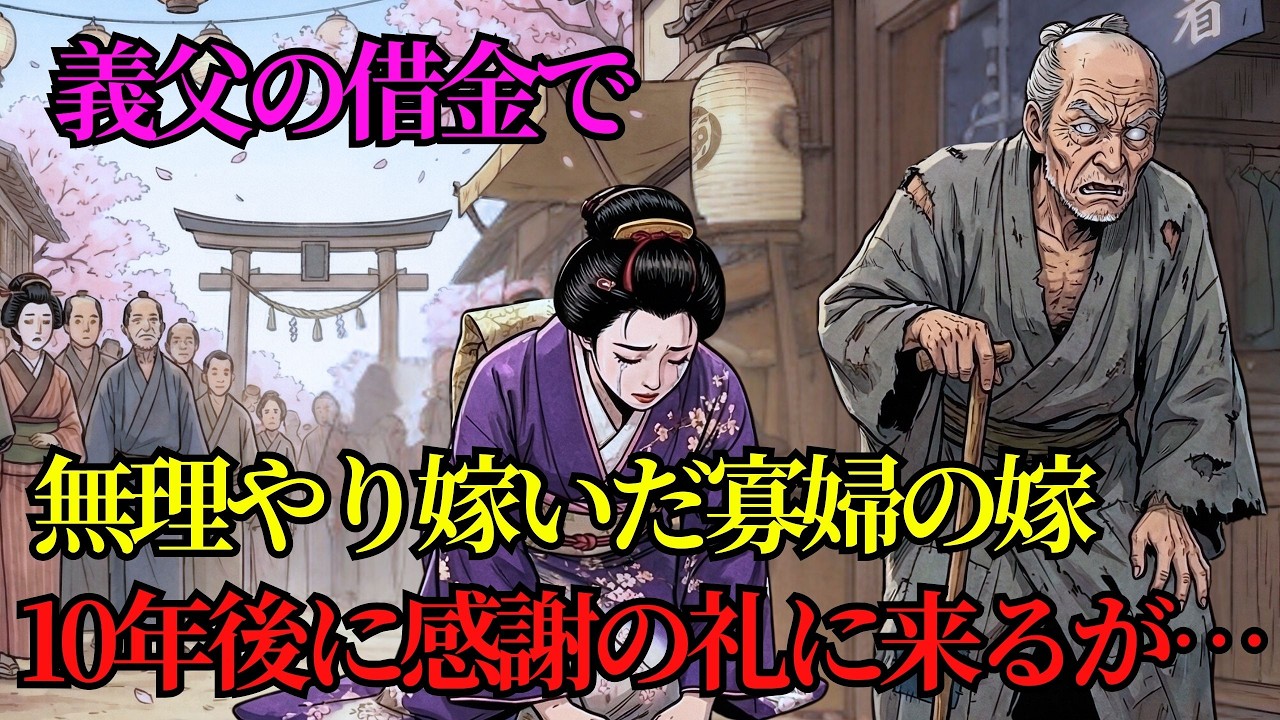 義父の借金で理不尽に嫁に行かされた寡婦の嫁が、10年後にやってきて感謝の土下座をするなんて… | 野談 | 時代劇 | 昔話 | 説話 | 民話