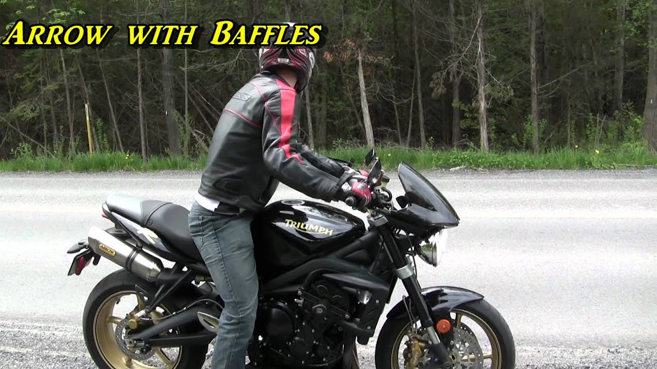 Street Triple Arrow Slip-On Exhaust Comparison Video