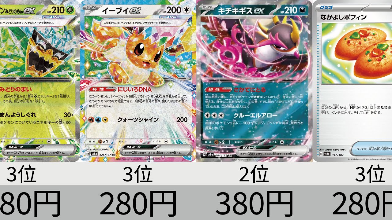 【ポケカ】テラスタルフェスex RR全種+ノーマル_レア_ACESPEC 販売価格ランキング 【Pok&eacute;mon cards】Market price of Prismatic Evolution