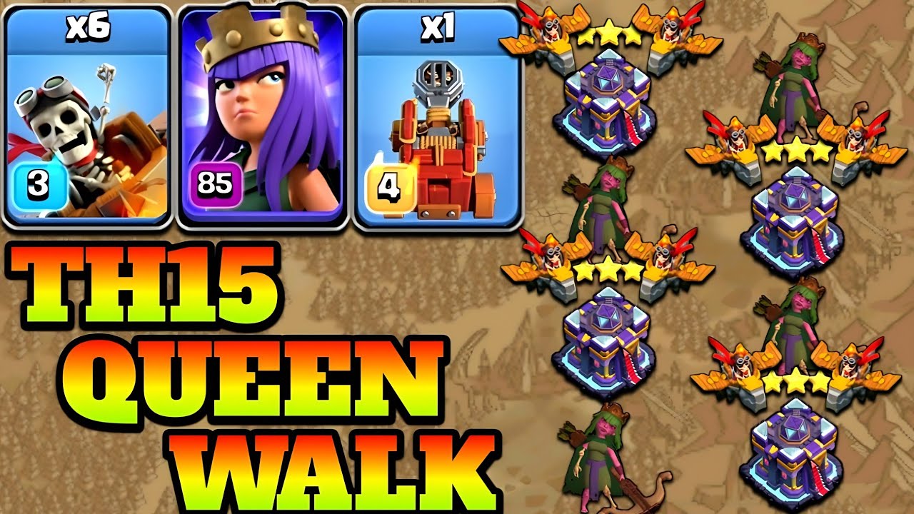 Th15 Queen Walk Dragon Rider Attack Strategy!! 6 Dragon Rider + Flame Flinger - Th15 Attack Strategy