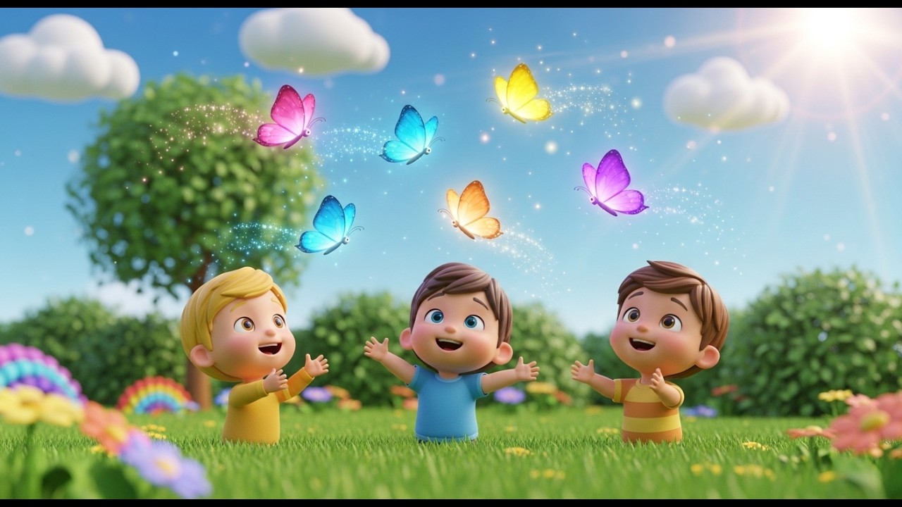 Five Little Butterflies | Kids Nursery Rhymes | Fun Counting & Action Song for Toddlers & Preschool