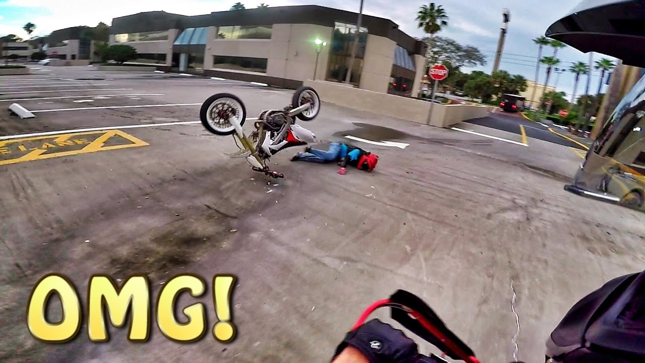 NOSE WHEELIE CRASH!! BROKEN BIKE :(