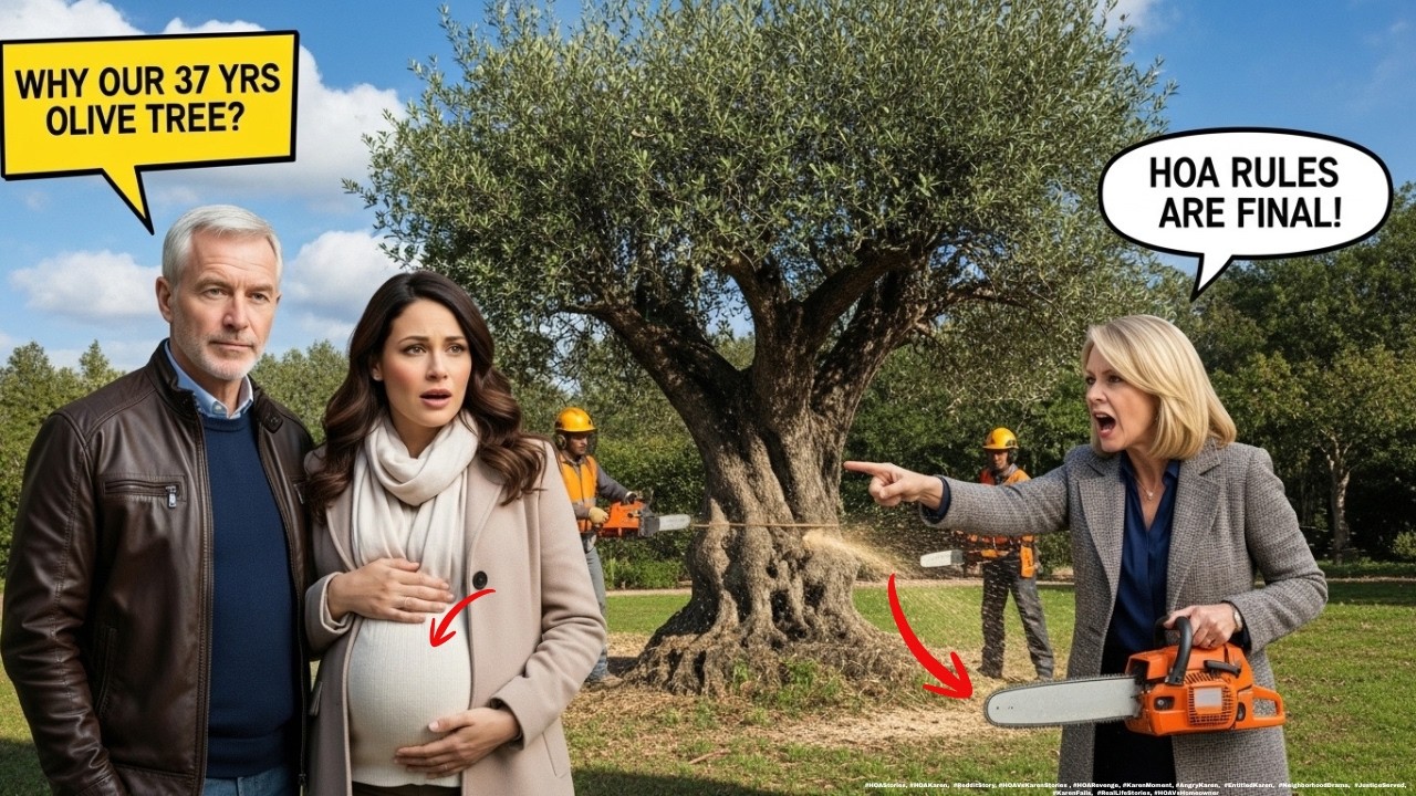 HOA HAD MY PREGNANT WIFE PUSHED DOWN TO DESTROY OUR 37YRS OLIVE TREE SHE NEVER EXPECTED WHO I CALLED