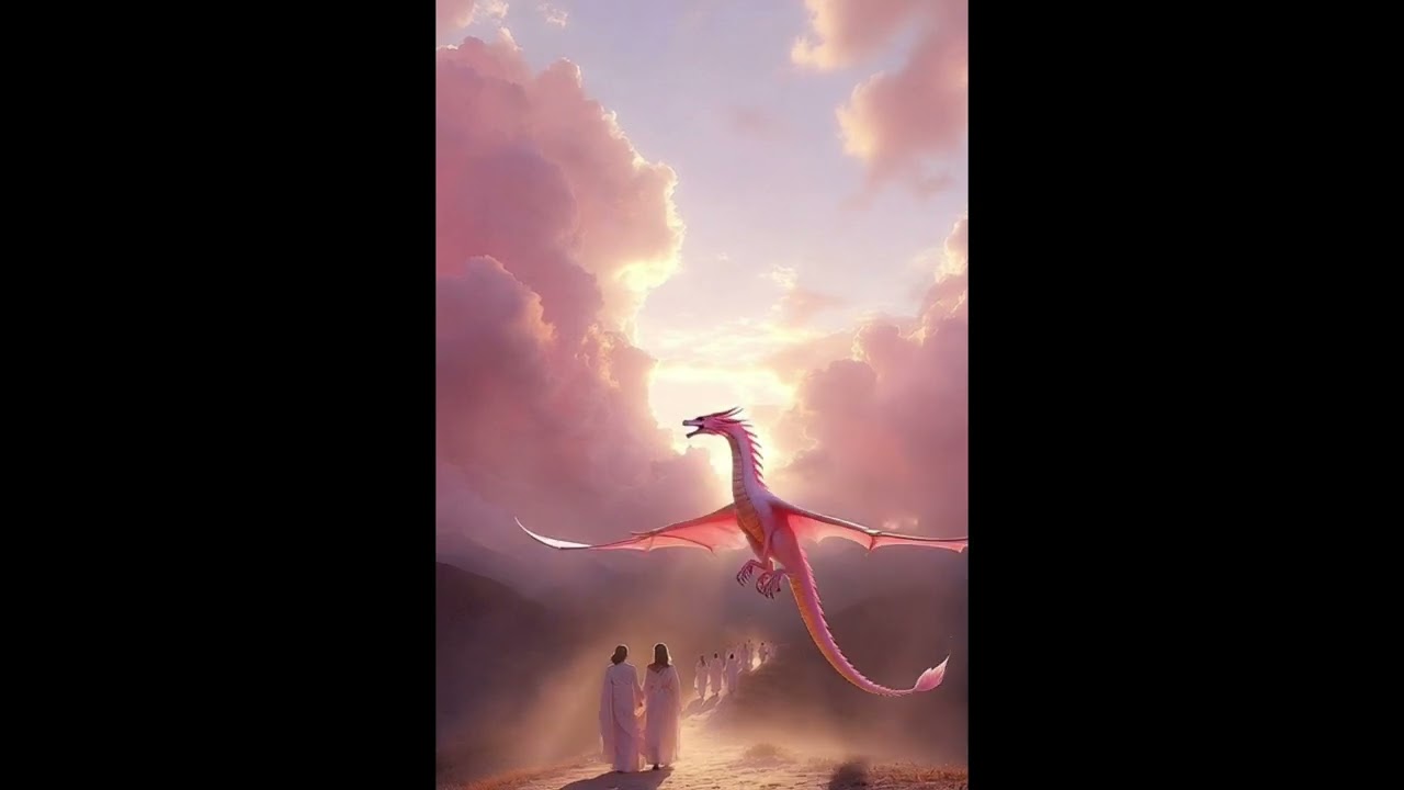 Pink and Golden Heaven ✨️ 🩷with dragons world 