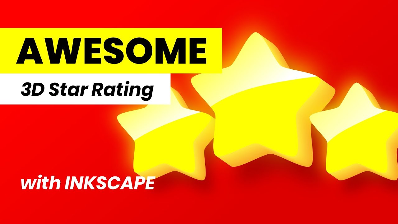 Cool 3D Star Rating SVG Vector Design - INKSCAPE TUTORIAL