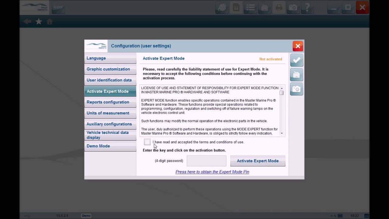 Diagnostic functions @ Master Marine Pro