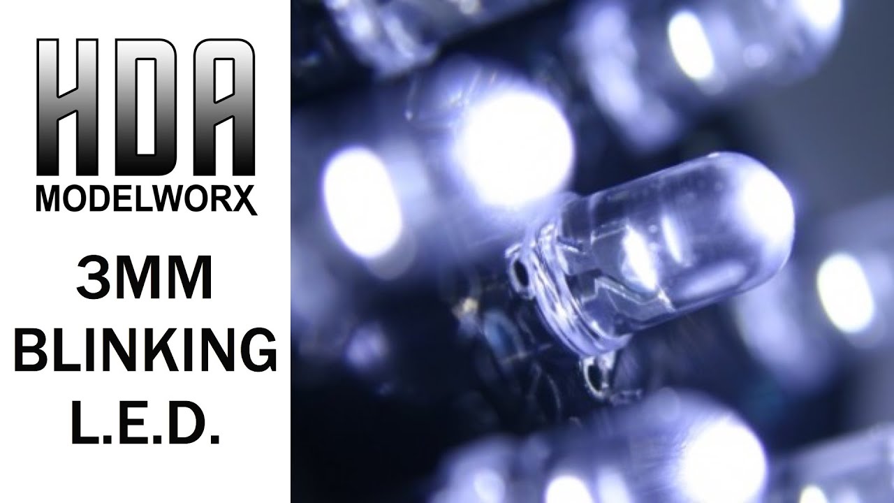 3mm White Blinking Light Emitting Diode (LED, 1Hz Flash)