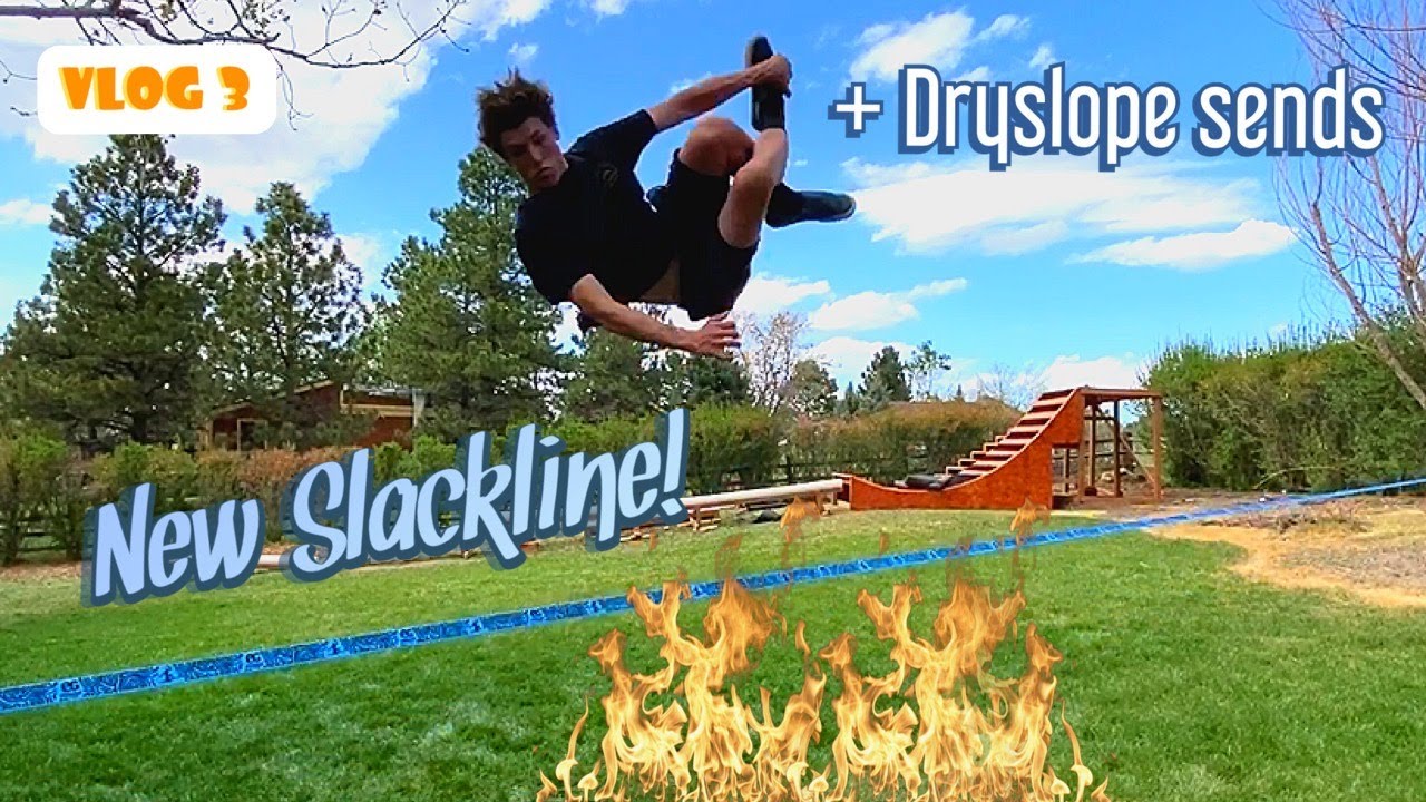 SLACKLINE/BACKYARD SKIING (Vlog3)