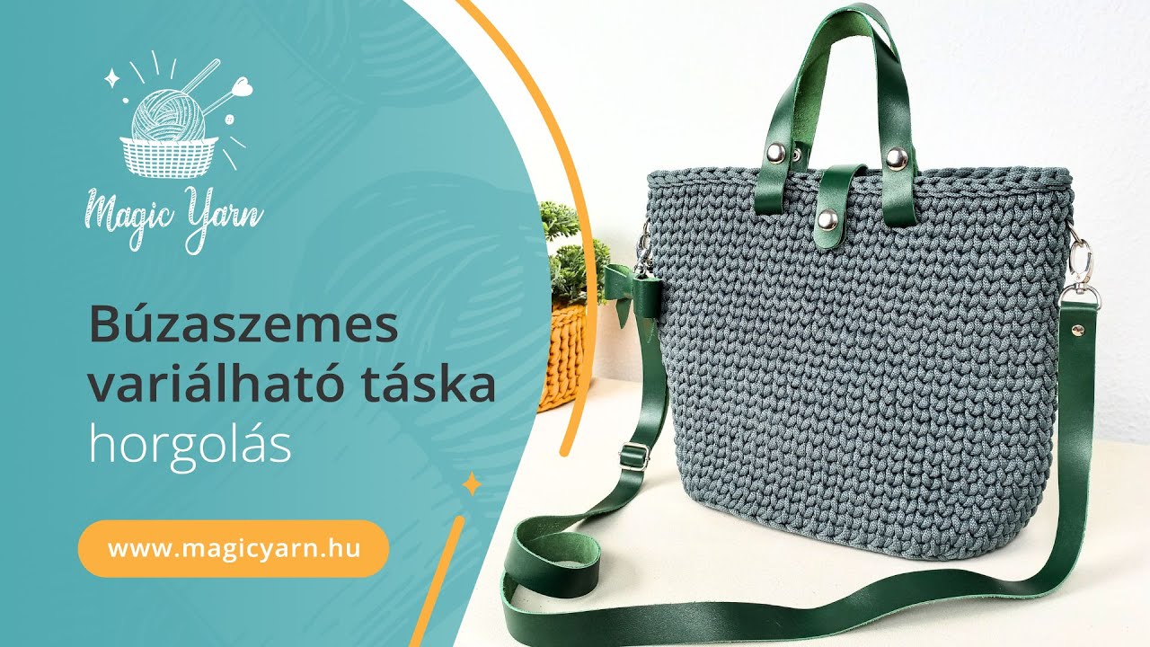 Búzaszemes variálható táska horgolás