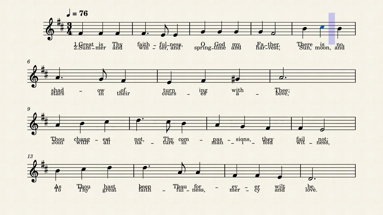 Great is Thy Faithfulness - When Peace Like (voice)