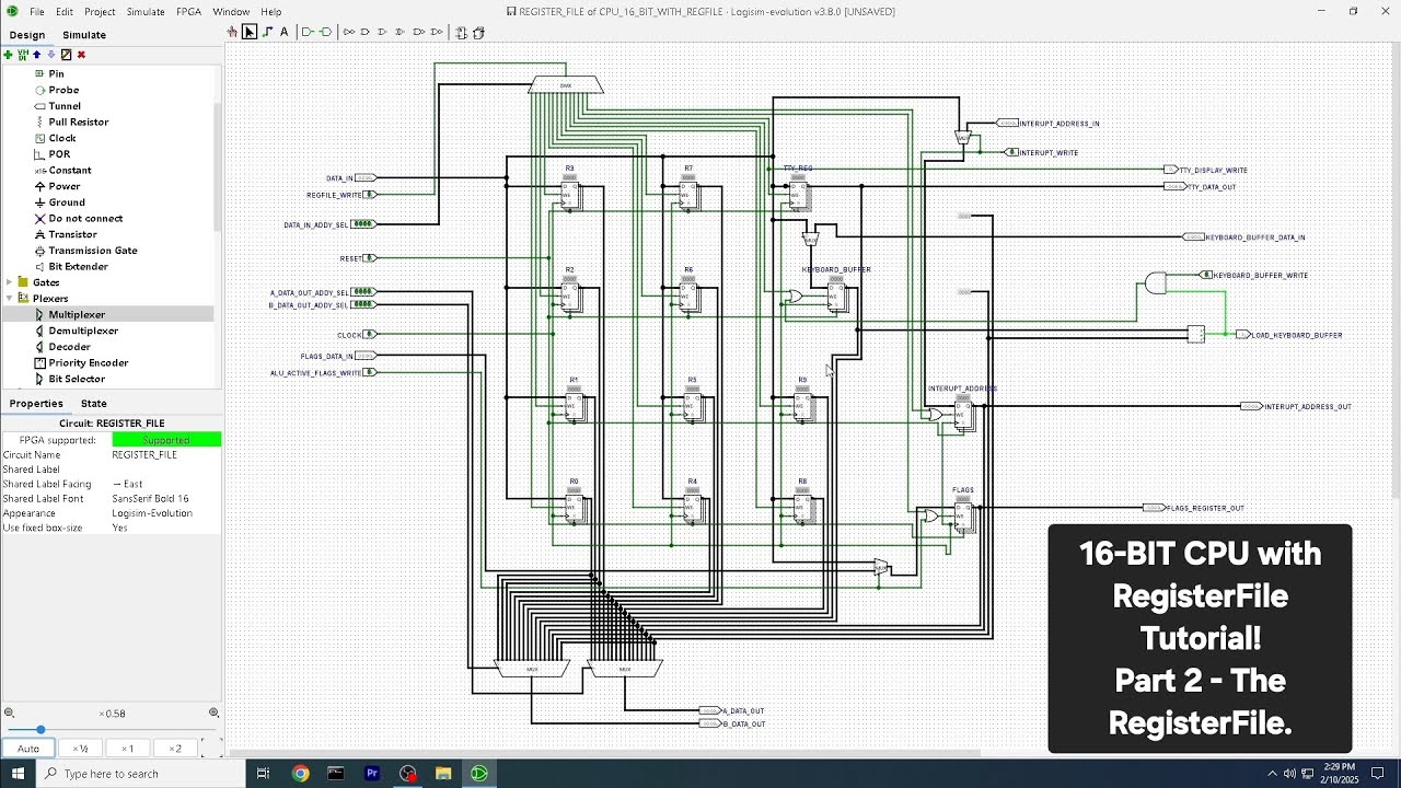 16-BIT CPU with RegisterFile Tutorial. ( Part 2 ) The RegisterFile.