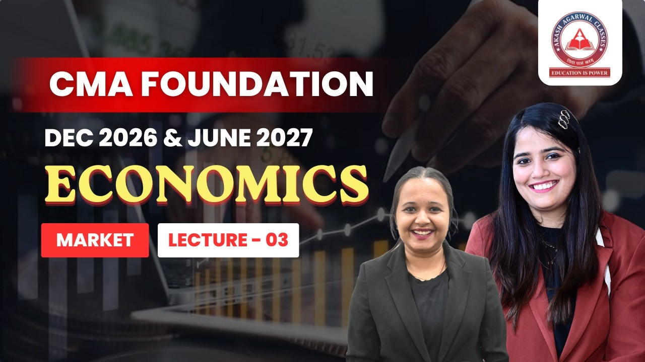CMA Foundation Free Lectures | Economics | Market Part 3 | June & Dec 26