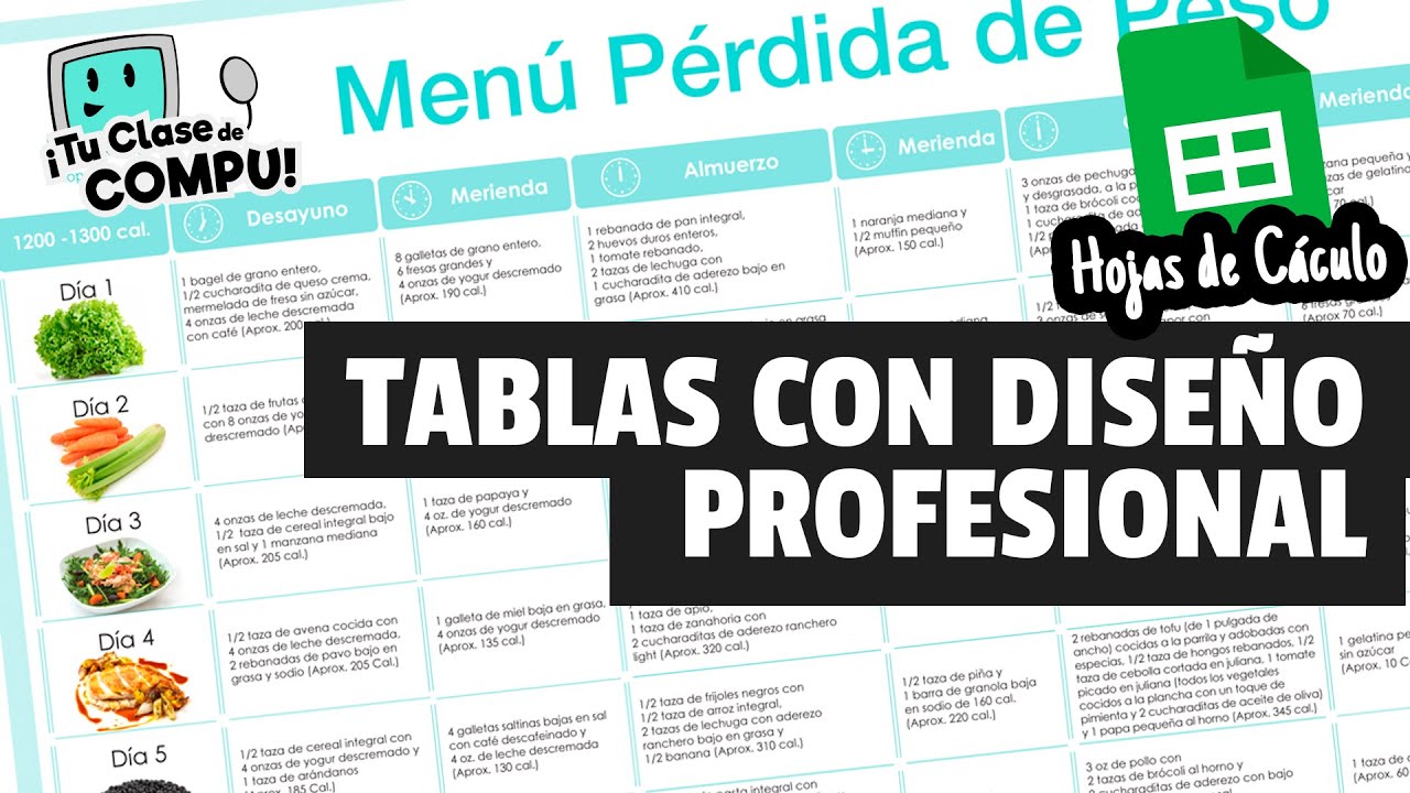 Diseña tablas profesionales en Hojas de Cálculo de Google - TuClasedeCompu