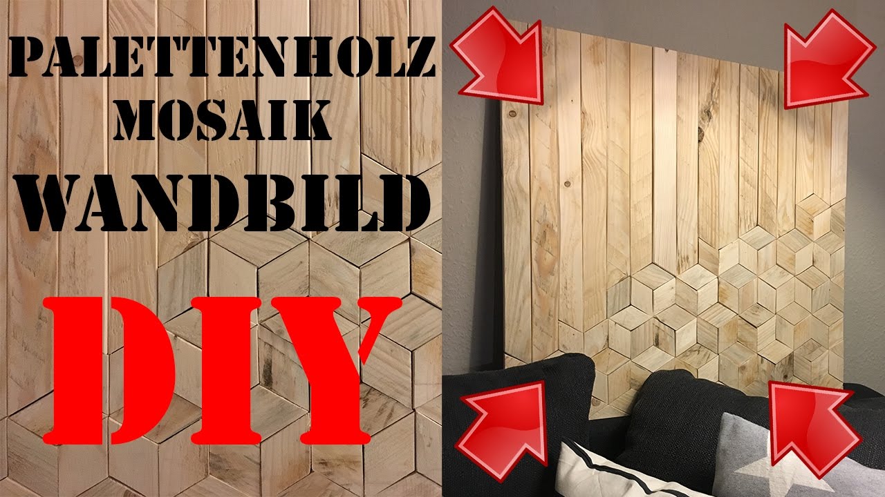 DIY Holz Wandbild - Dekoration aus Paletten - Holzwand Holzbild selber machen  Paletten deko deutsch