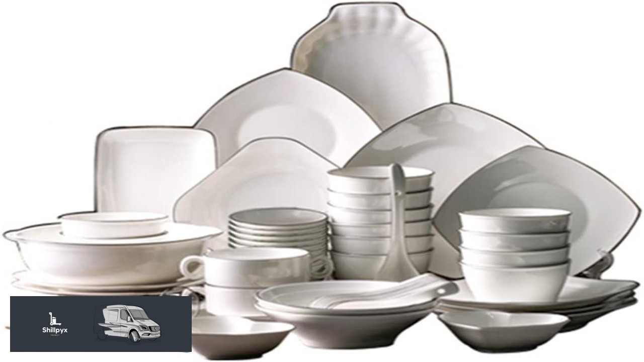 Dinner Plate Set of 42 50 66 Piece Kitchen Ceramic Cutlery Set for Microwave Oven