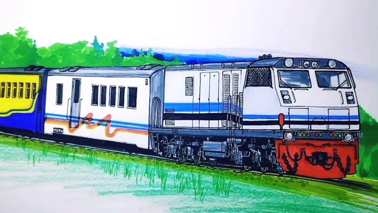 Kereta Api Indonesia 🇮🇩, Cara Menggambar Kereta Api , lokomotif CC 204 #herukwinarko