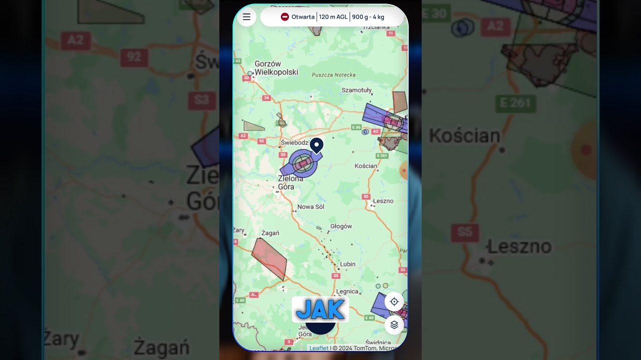 Om&oacute;wienie oznaczeń ograniczeń lot&oacute;w w aplkiacji Drone Tower