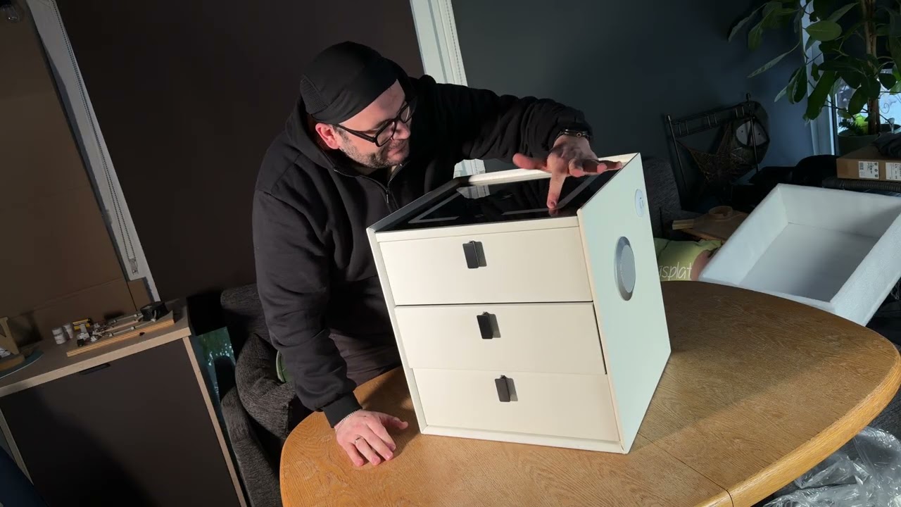 Nachttisch mit Bluetooth-Lautsprecher, Nachttische mit Kabelloser Ladefunktion Unbxoing & Anleitung
