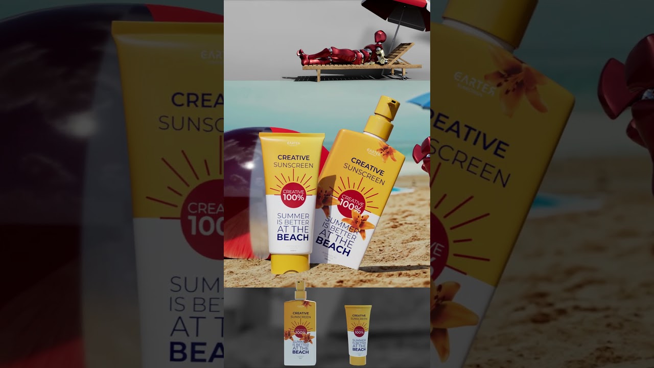 ✨ Creative Sunscreen ✨ #cinema4drender #animation3d  #maxonc4d  #arnoldrenderer  #c4d