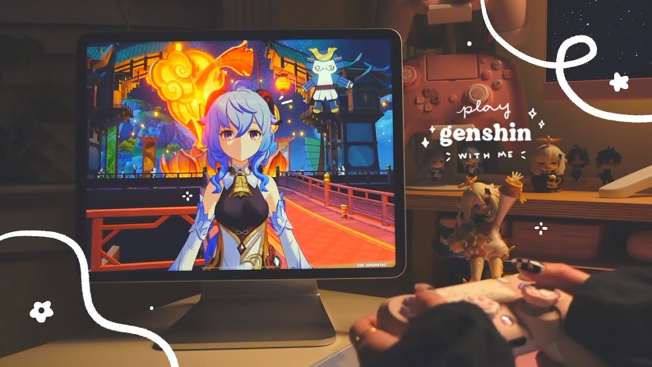 🧧 playing genshin past midnight to celebrate lantern rite | 1hr of gameplay ambience (jp dub) ✦