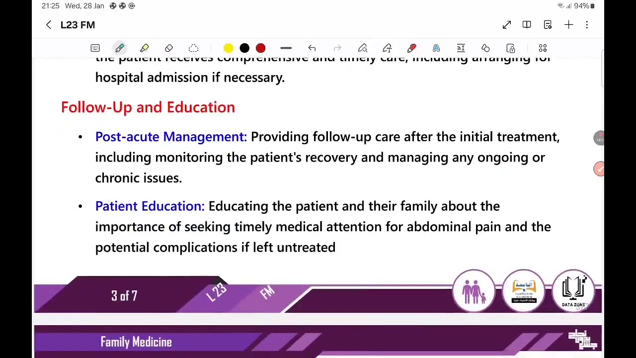 L23 family medicine (management of acute abdomen) BFOM 41 