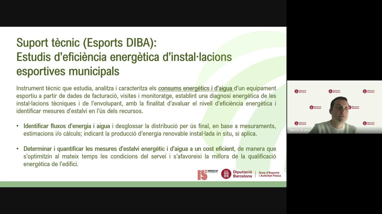 Webinar ESMIS: Rehabilitació d'instal·lacions esportives antigues | Eficiència Energètica