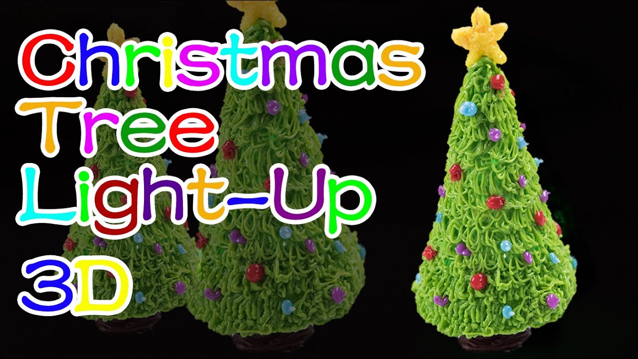 How to Make Light-Up Christmas Tree/Holiday Christmas - 3D Printing Pen Creations/DIY Tutorial