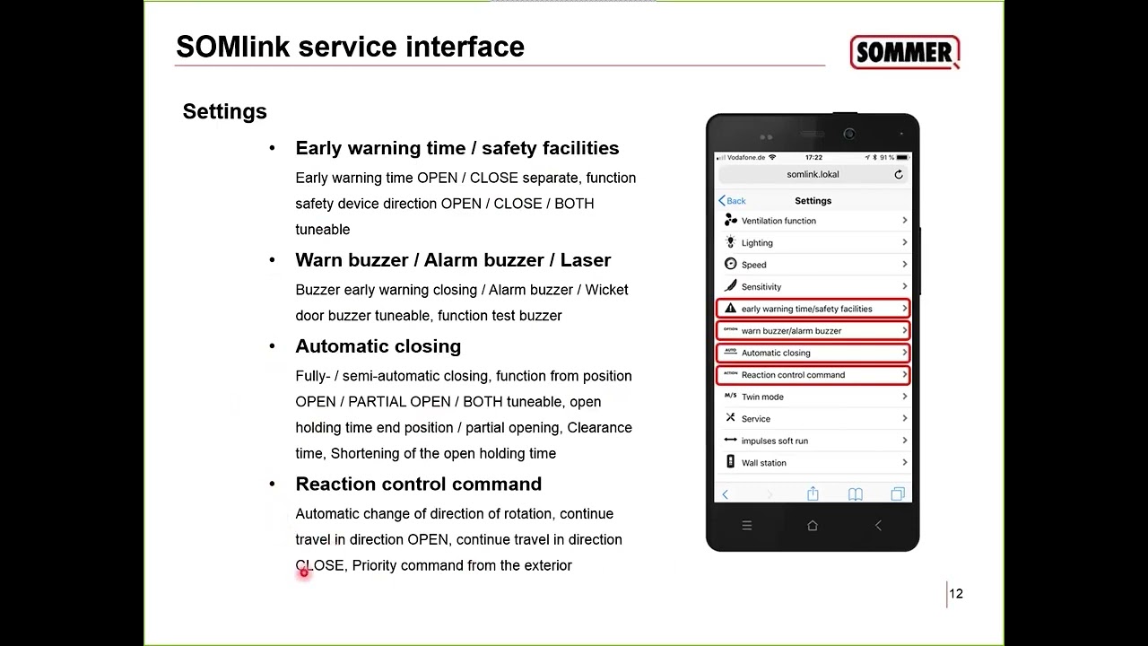 SOMlink Service Interface Overview - CarTeck Sectional Garage Doors | Teckentrup UK