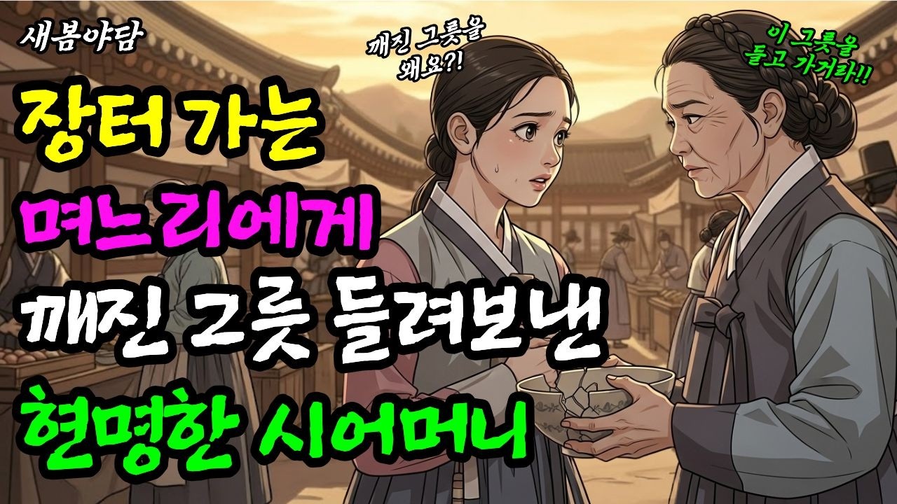 장터가는 며느리에게 깨진 그릇을 쥐여주는 현명한 시어머니 ㅣ 야담·민담·전설·설화·옛날이야기