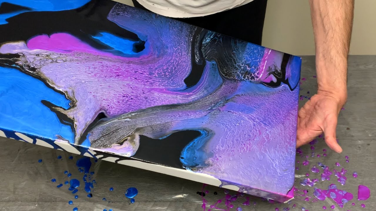 Simple 3 Colour Galaxy Pour! How I Saved This Acrylic Pour Swipe | Acrylic Pouring