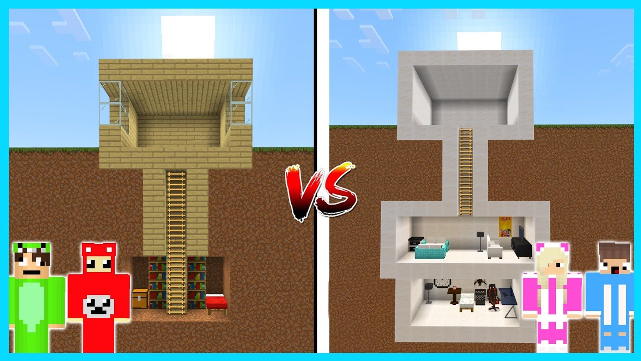 MIPAN & ZUZUZU TANTANGAN BUAT RUANGAN RAHASIA BAWAH TANAH DI MINECRAFT! NOOB VS PRO