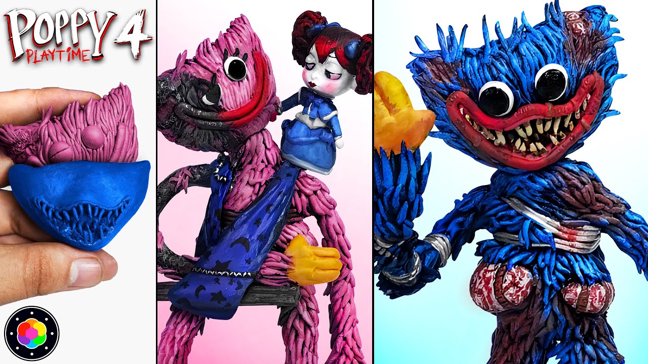 Cómo hacer a HUGGY WUGGY y KISSY MISSY DESTRUIDOS (Poppy Playtime 4) Plastilina | PlastiVerse