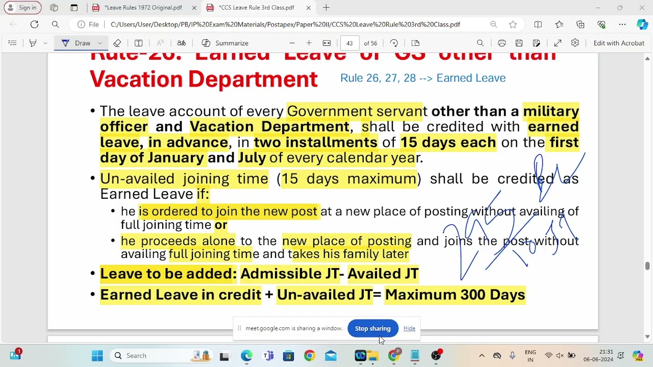 CCS (LEAVE) RULES, 1972 || 3RD CLASS