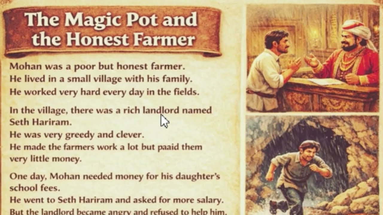 The Magic Pot And The farmer | How to read English  | English reading practice | English learning ||