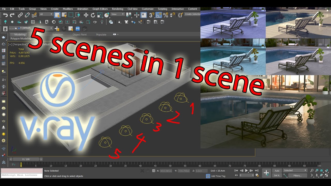 3ds Max + Vray | Professional secret of realistic rendering  (5 scenes in 1 scene)