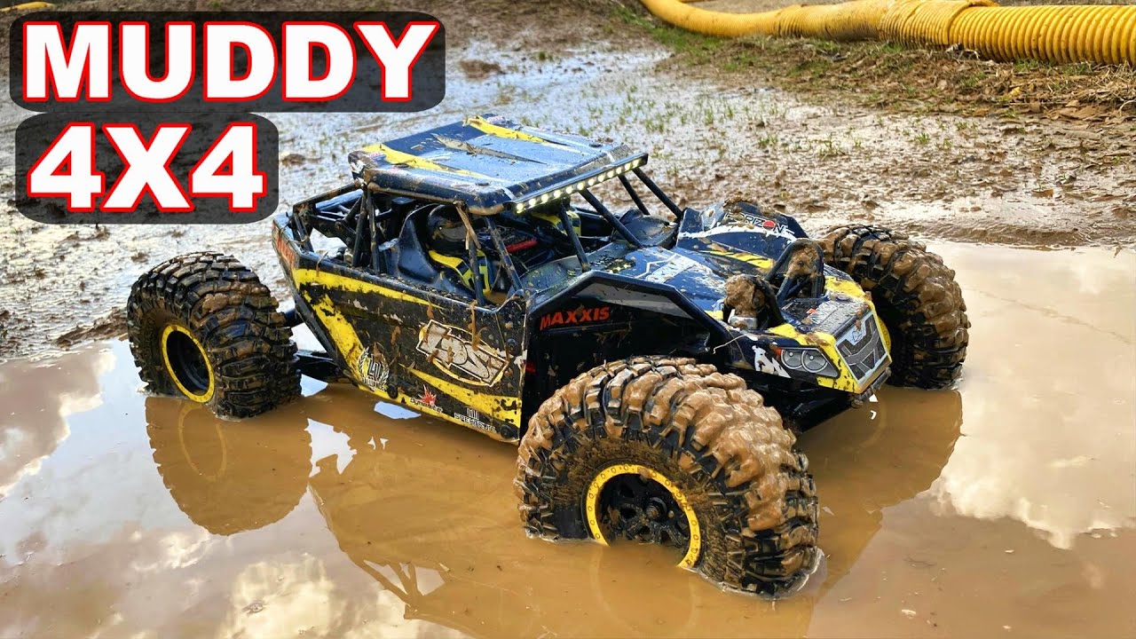 HUGE RC CAR Goes Mudding and Gets BIG AIR on the Track - Losi Rock Rey 4WD - TheRcSaylors