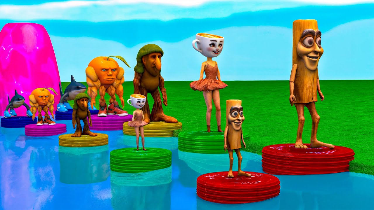 Long Slide Game with Cow Elephant Gorilla Hippopotamus Tiger 3d Animal Game Funny 3d Animals