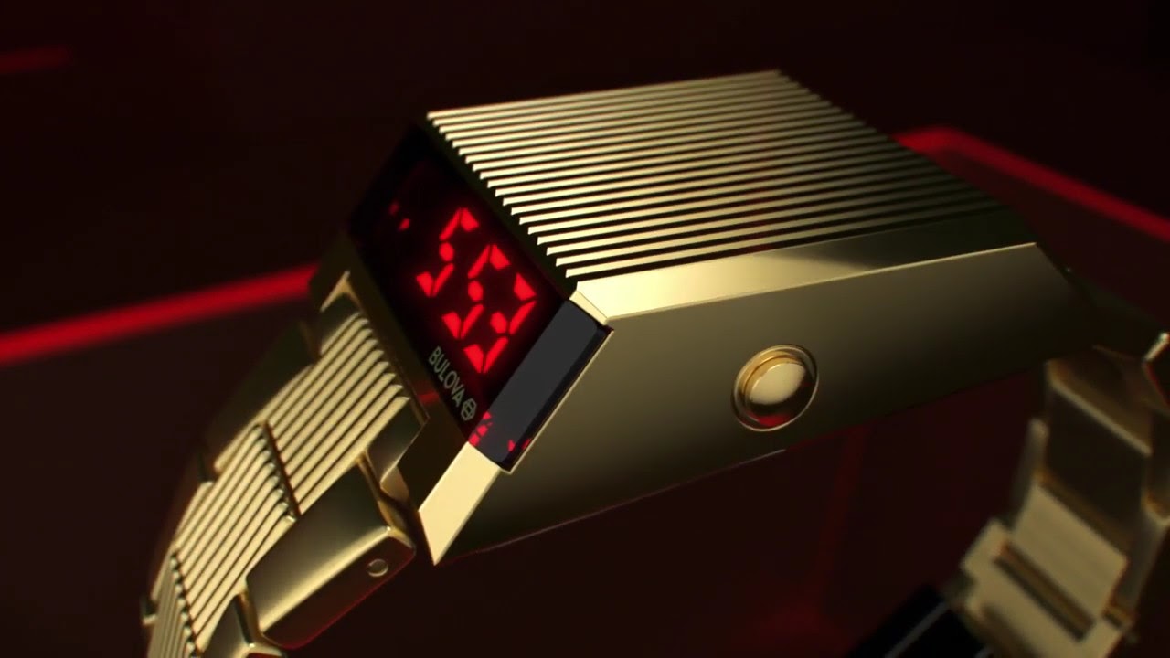 Bulova Watches for Men | Archive Series - Computron | Gold Watch with LED Display