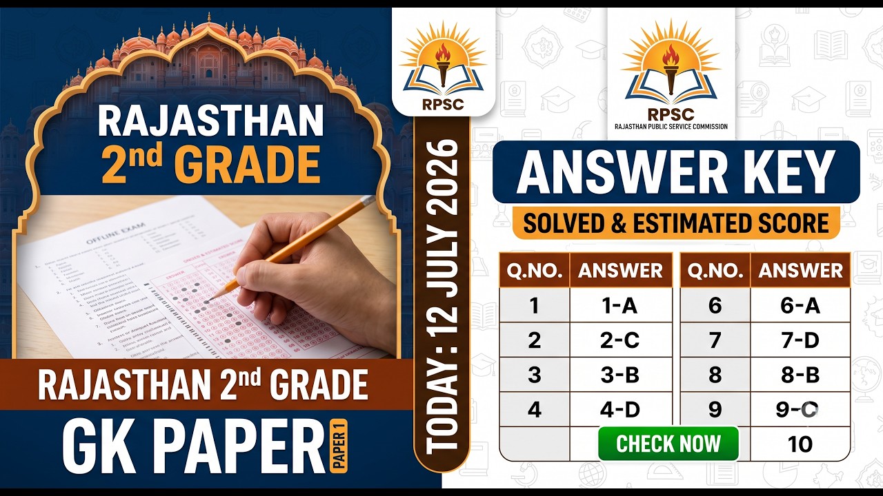 RPSC 2nd grade paper GK Paper Solution