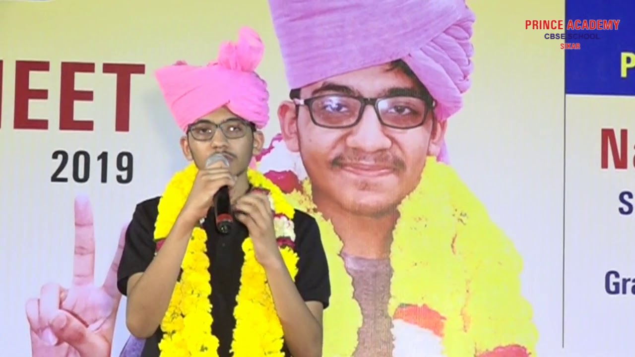 Nalin Khandelwal, Student of Prince Academy, Sikar achieved AIR-1 in NEET-2019 with Class XII.