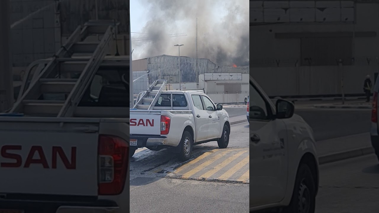 Massive fire accident  in  assry industrial area |bahrain