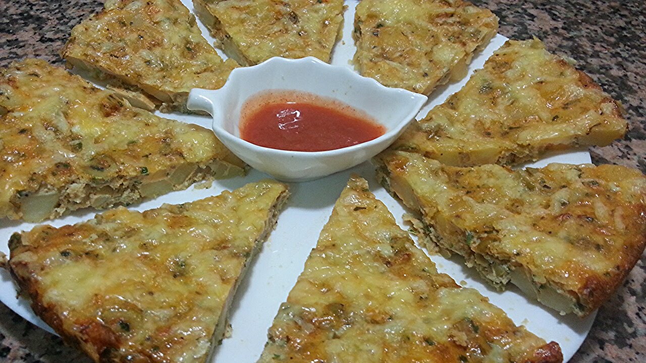 عشاااء في 5 دقائق اومليت بالبطاطا والزيتون لذييذ جدا وسريع  التحضير