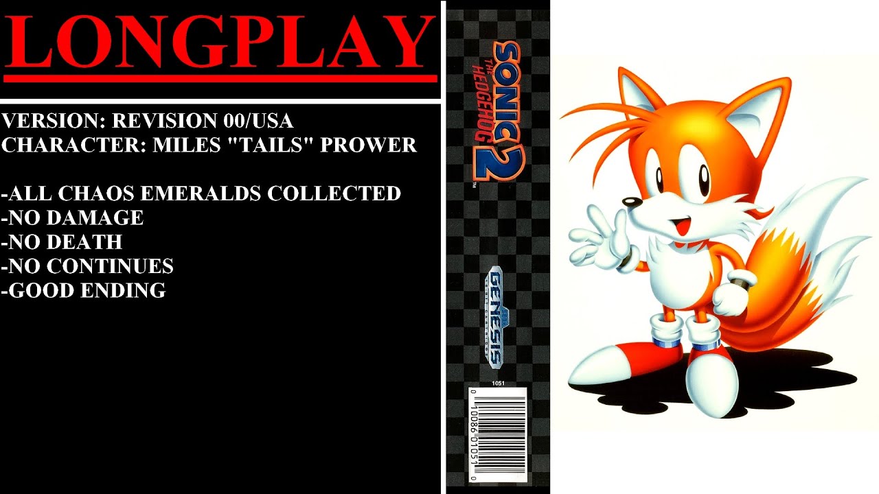 Sonic the Hedgehog 2 [Revision 00/USA] (Sega Genesis) - (Longplay - Tails Alone)